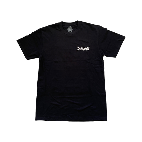 'PORTCULLIS' DUNGEON LOGO T-SHIRT - BLACK