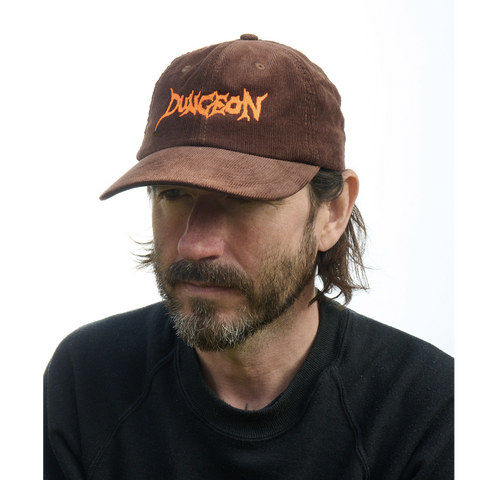 DUNGEON LOGO -  NEON ORANGE / BROWN CORD CAP - NEW COLOUR!!!