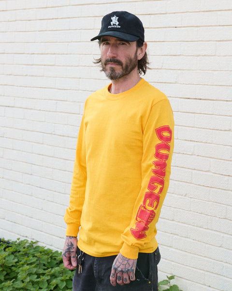 'PORTCULLIS' - LONG SLEEVE T - YELLOW / RED