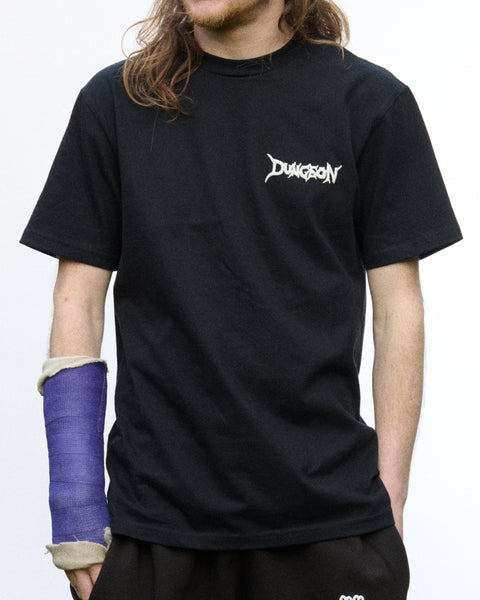 'PORTCULLIS' DUNGEON LOGO T-SHIRT - BLACK