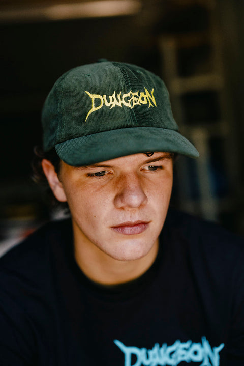 DUNGEON 'OLIVE CORD' LOGO CAP - TENNIS BALL YELLOW