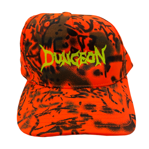 DUNGEON LOGO -  ORANGE FOREST CANVAS CAMO CAP