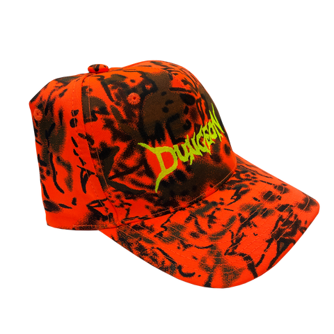 DUNGEON LOGO -  ORANGE FOREST CANVAS CAMO CAP