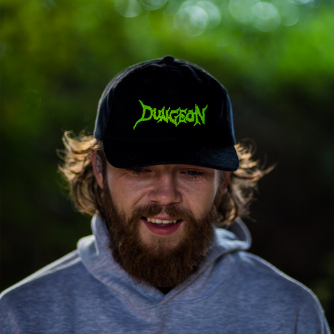 DUNGEON LOGO -  NEON YELLOW / BLACK CORD CAP