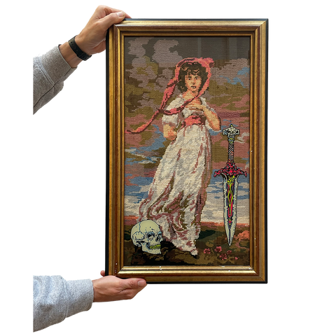 'LADY SKULL ' - ORIGINAL PAINTING BY FRENCH