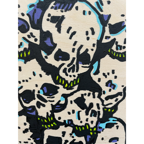 'SKULL PILE'  - ORIGINAL PAINTING BY FRENCH