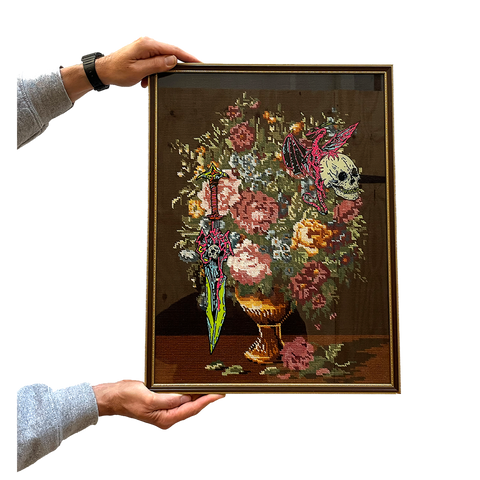 'DEATH ARRANGEMENT' - ORIGINAL PAINTING BY FRENCH