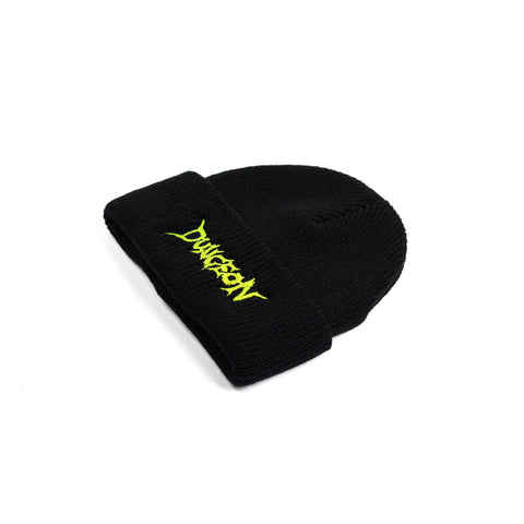 DUNGEON LOGO BEANIE - NEON YELLOW / BLACK