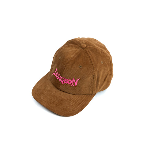 DUNGEON 'CAMEL CORD' LOGO CAP - NEON PINK