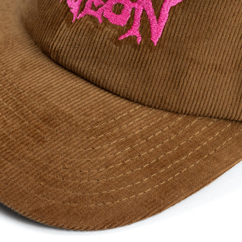 DUNGEON 'CAMEL CORD' LOGO CAP - NEON PINK
