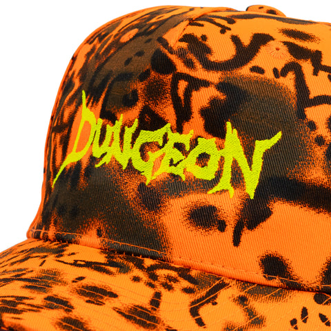 DUNGEON LOGO -  ORANGE FOREST CANVAS CAMO CAP