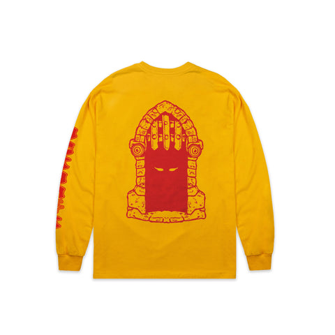 'PORTCULLIS' - LONG SLEEVE T - YELLOW / RED