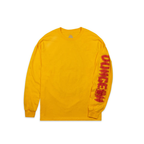'PORTCULLIS' - LONG SLEEVE T - YELLOW / RED
