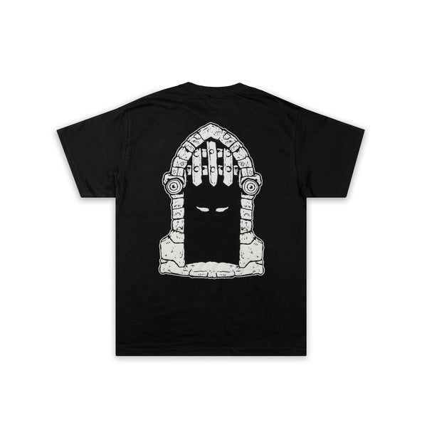 'PORTCULLIS' DUNGEON LOGO T-SHIRT - BLACK