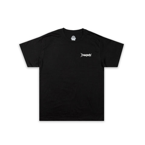 'PORTCULLIS' DUNGEON LOGO T-SHIRT - BLACK