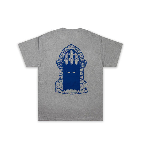 'PORTCULLIS' DUNGEON LOGO T-SHIRT - GREY / BLUE