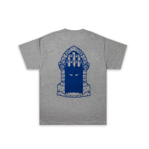 'PORTCULLIS' DUNGEON LOGO T-SHIRT - GREY / BLUE