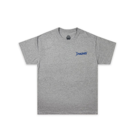 'PORTCULLIS' DUNGEON LOGO T-SHIRT - GREY / BLUE
