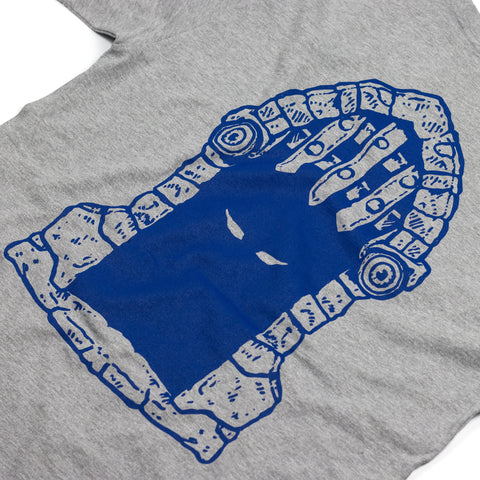'PORTCULLIS' DUNGEON LOGO T-SHIRT - GREY / BLUE