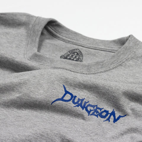 'PORTCULLIS' DUNGEON LOGO T-SHIRT - GREY / BLUE