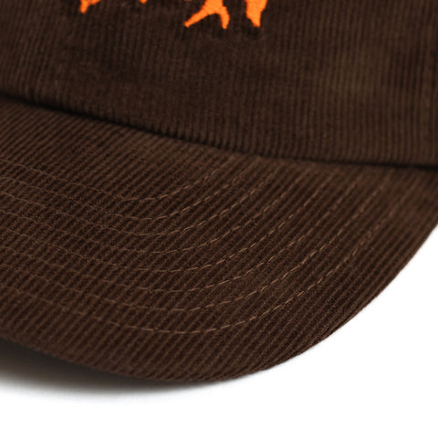 DUNGEON LOGO -  NEON ORANGE / BROWN CORD CAP - NEW COLOUR!!!