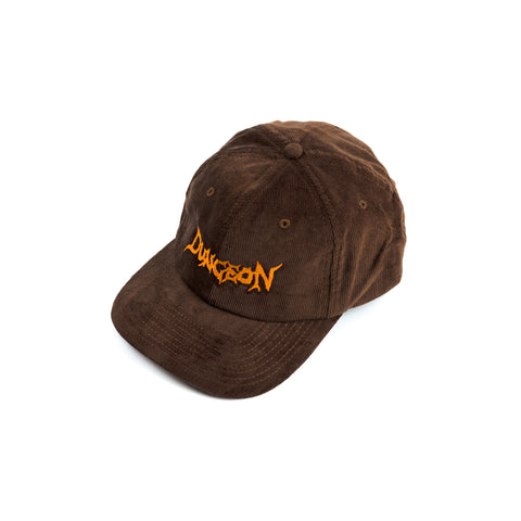 DUNGEON LOGO -  NEON ORANGE / BROWN CORD CAP - NEW COLOUR!!!
