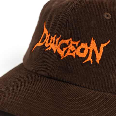 DUNGEON LOGO -  NEON ORANGE / BROWN CORD CAP - NEW COLOUR!!!