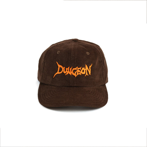 DUNGEON LOGO -  NEON ORANGE / BROWN CORD CAP - NEW COLOUR!!!