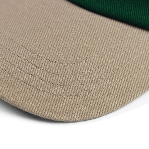 DUNGEON 'BRUSHED COTTON' LOGO CAP - GREEN / TAUPE