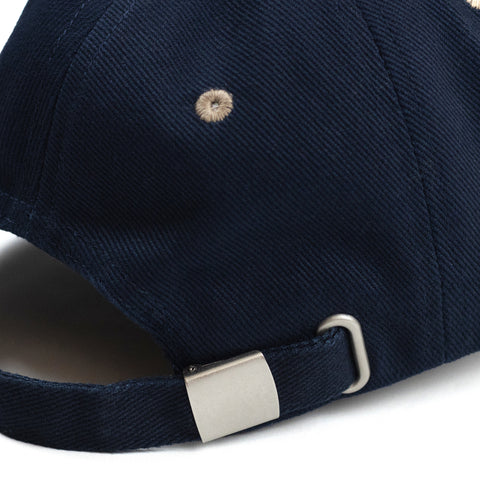 DUNGEON 'BRUSHED COTTON' LOGO CAP - NAVY / TAUPE