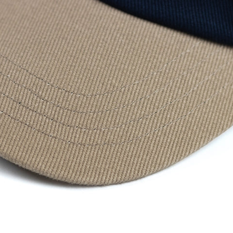 DUNGEON 'BRUSHED COTTON' LOGO CAP - NAVY / TAUPE