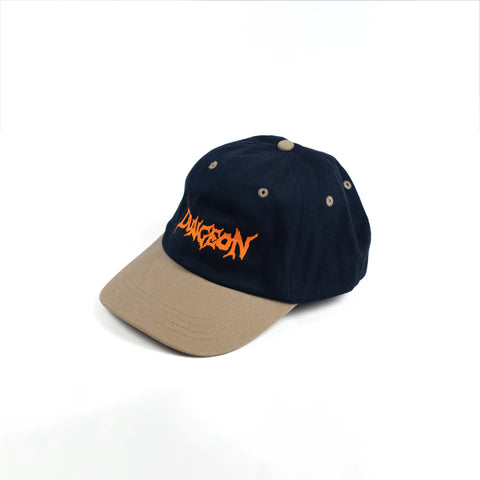 DUNGEON 'BRUSHED COTTON' LOGO CAP - NAVY / TAUPE